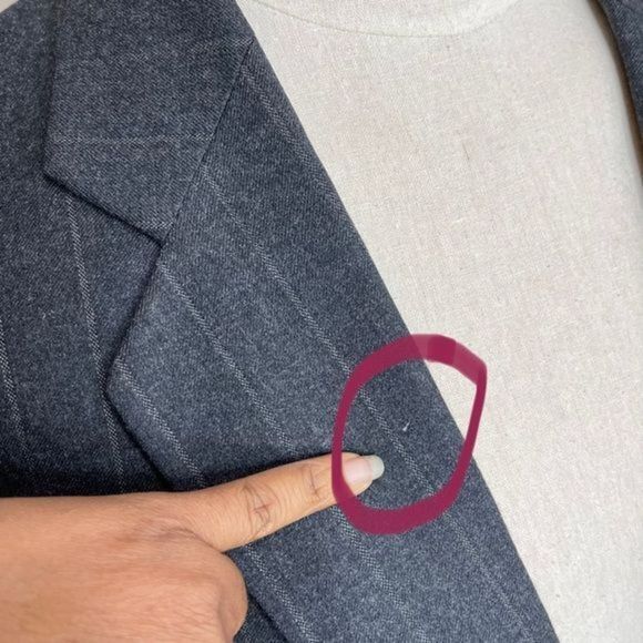 Barney’s New York Two Buttons Pure Wool Suit Stripes Blazer Size 40R Gray - Picture 6 of 12